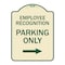 Signmission Employee Recognition Parking Right Arrow Heavy-Gauge Aluminum Sign, 24" x 18", TG-1824-24098 A-DES-TG-1824-24098 - alternate 1